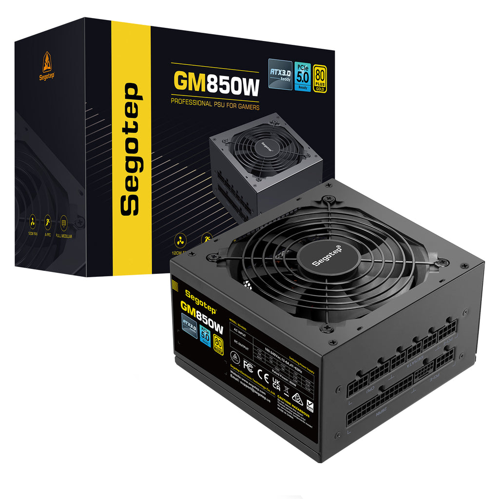 Segotep 850W Power Supply, 80 Plus Gold Full Modular PCIe 5.0 & ATX 3.0 Gaming PSU