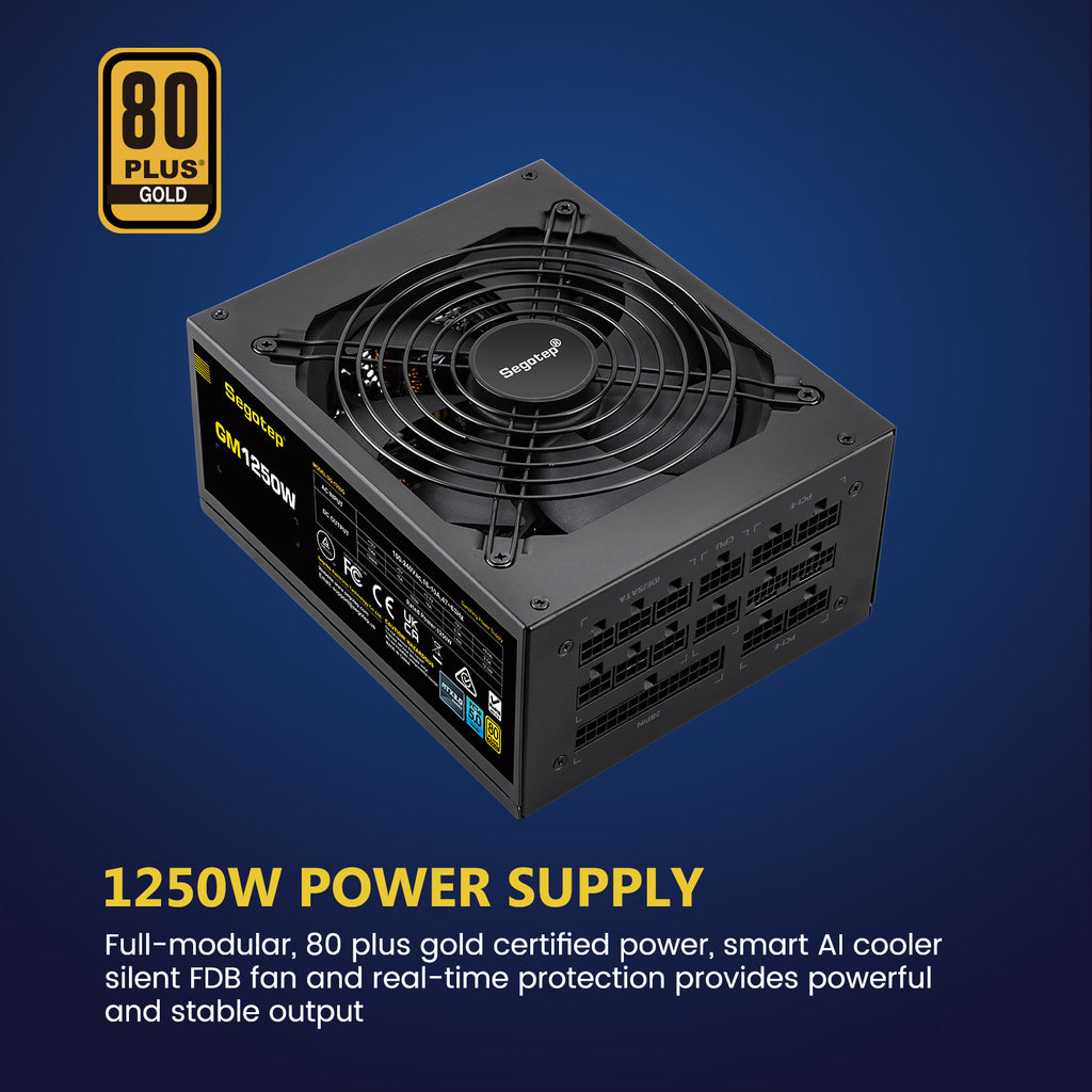 Segotep 1250W ATX 3.0 Gaming Power Supply, 80+ Gold