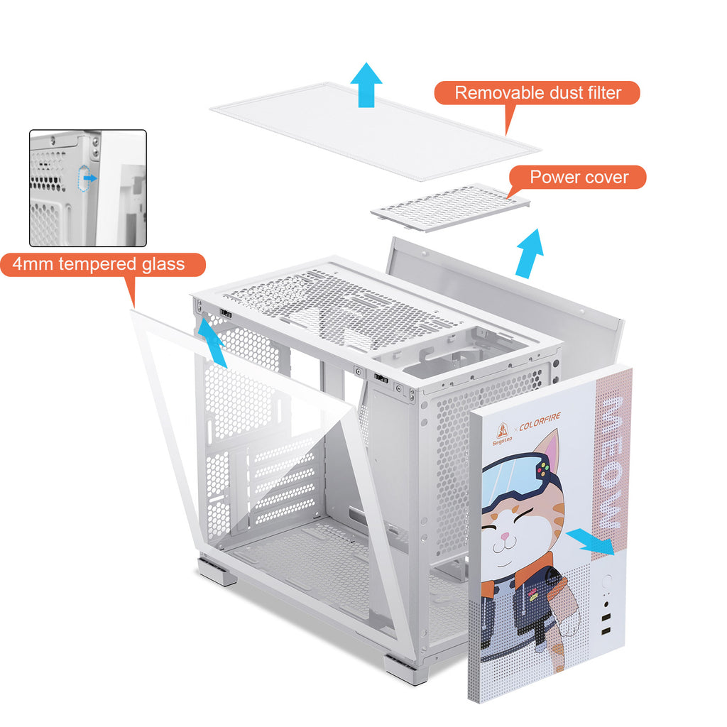 Segotec Case SEGOTEP Memphis White Micro ATX PC Case Mini Tower – Segotep